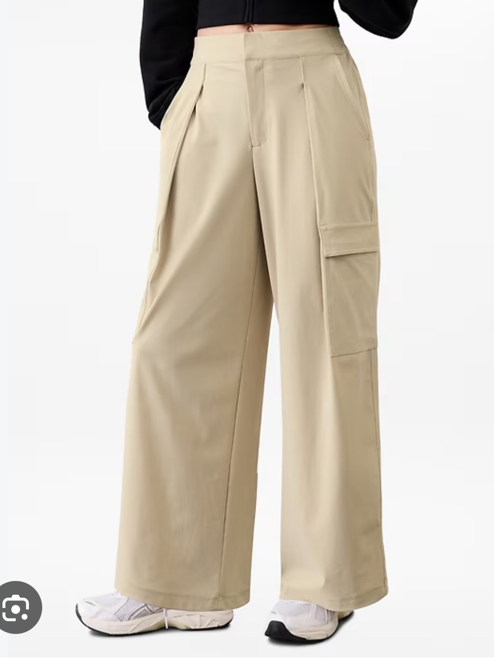 Athleta Pinnacle High Rise Trouser Cargo Pants Ecru Women's Size 10